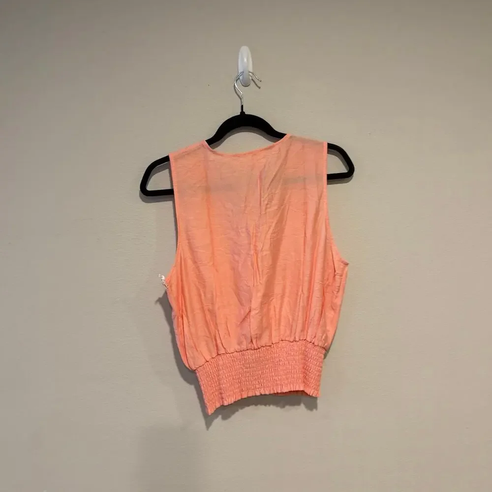 Six/Fifty Large Sleeveless VNeck Top Blouse Short